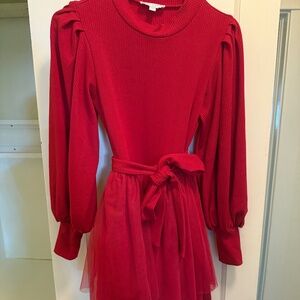 Ivy City Co Short Cosette Dress in Red